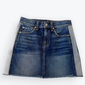 7 For All Mankind Side Panel Denim Mini Skirt In Mojave Dusk Size 25